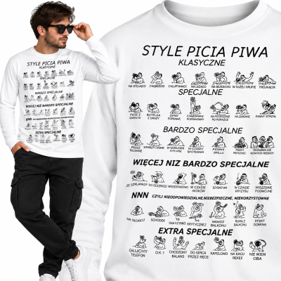 LONGSEEVE ŚMIESZNY STYLE PICIA PIWA